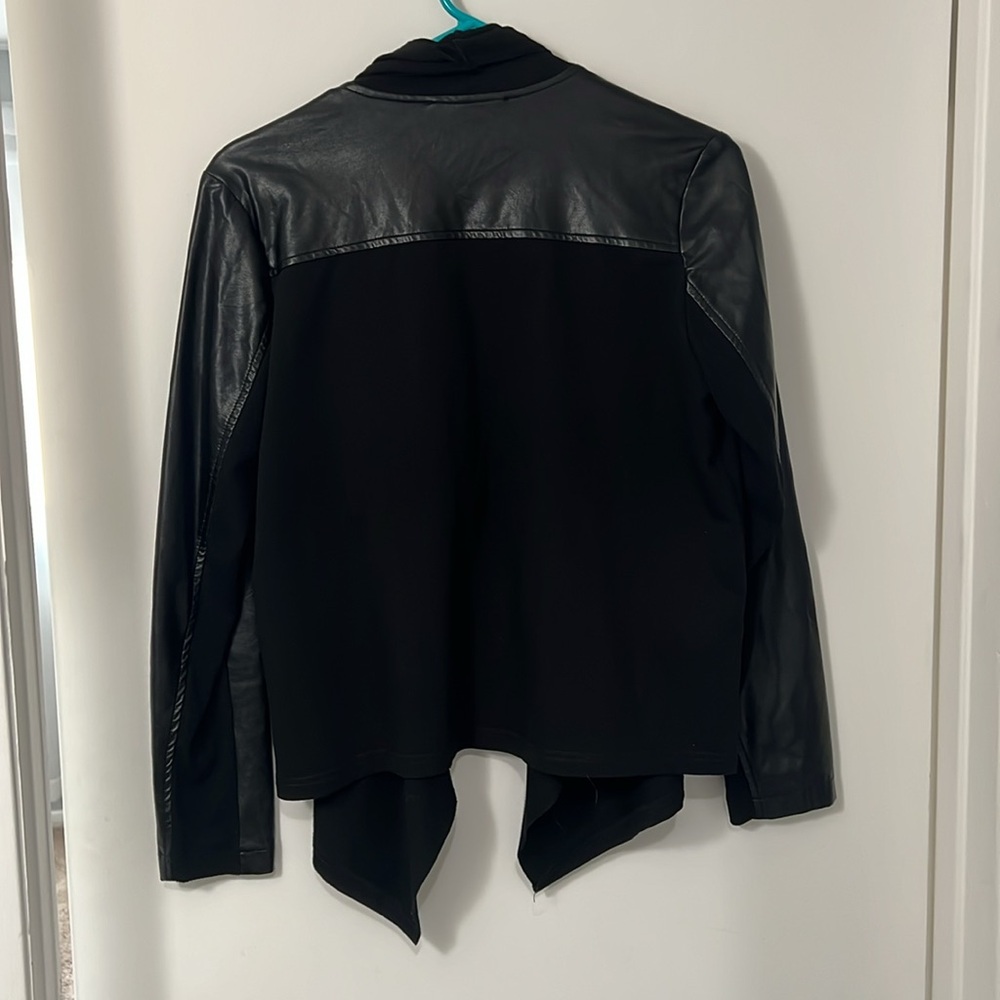 Black faux, leather trim jacket - Picture 2 of 5